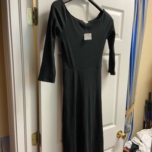 NWT free people black midi dress